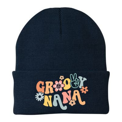 Retro Groovy Nana Matching Family 1st Birthday Party Knit Cap Winter Beanie