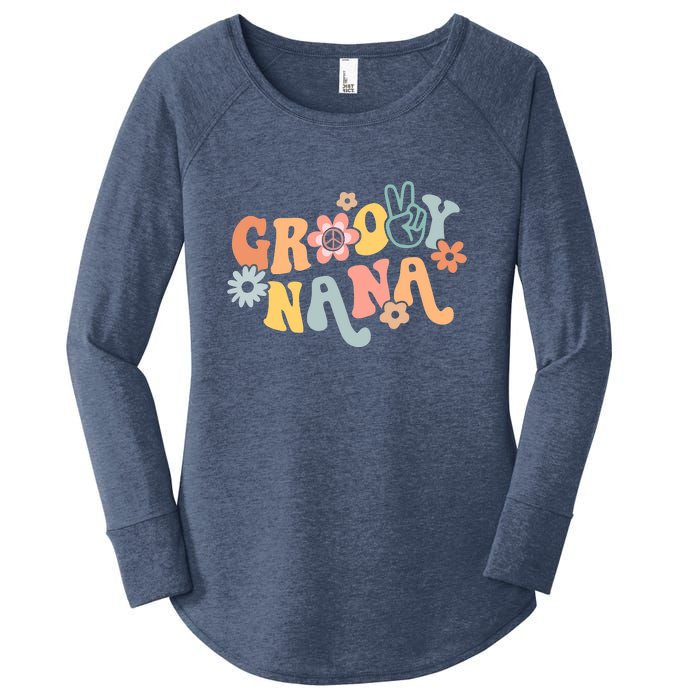 Retro Groovy Nana Matching Family 1st Birthday Party Women's Perfect Tri Tunic Long Sleeve Shirt