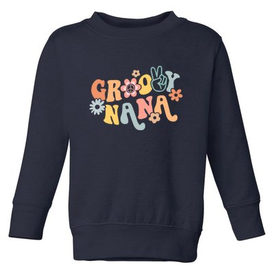 Retro Groovy Nana Matching Family 1st Birthday Party Toddler Sweatshirt