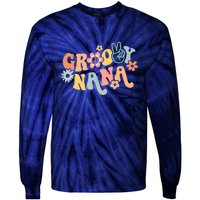 Retro Groovy Nana Matching Family 1st Birthday Party Tie-Dye Long Sleeve Shirt