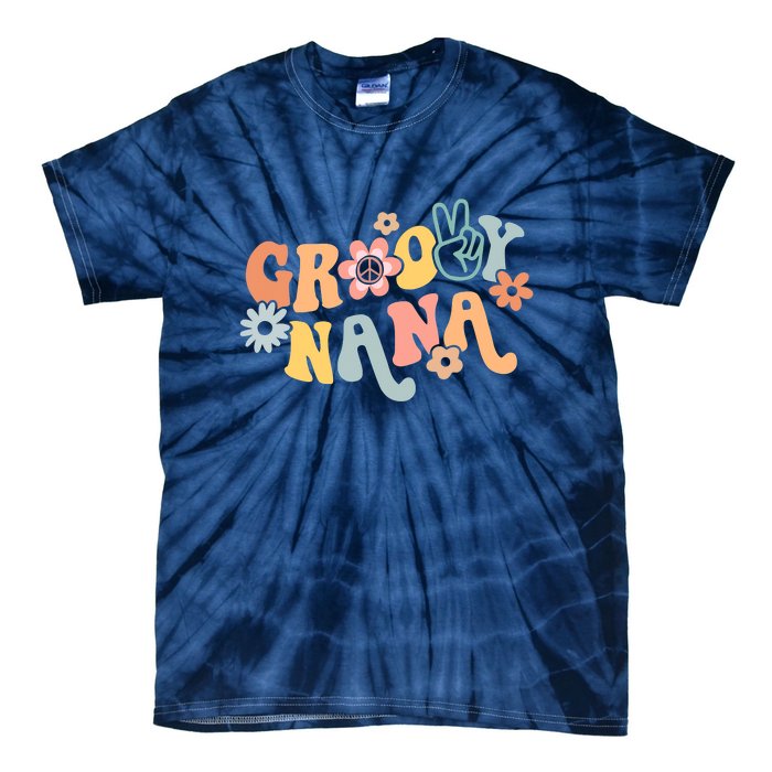 Retro Groovy Nana Matching Family 1st Birthday Party Tie-Dye T-Shirt