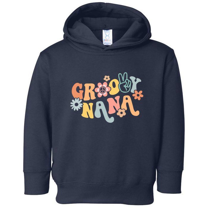 Retro Groovy Nana Matching Family 1st Birthday Party Toddler Hoodie