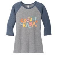 Retro Groovy Nana Matching Family 1st Birthday Party Women's Tri-Blend 3/4-Sleeve Raglan Shirt