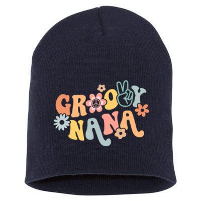 Retro Groovy Nana Matching Family 1st Birthday Party Short Acrylic Beanie