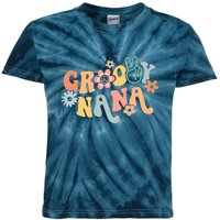 Retro Groovy Nana Matching Family 1st Birthday Party Kids Tie-Dye T-Shirt