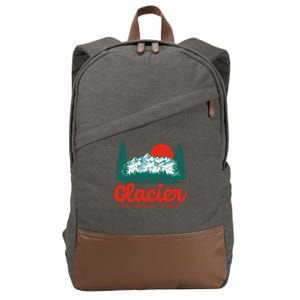 Retro Glacier National Park 80S Mountain Gift Cotton Canvas Backpack