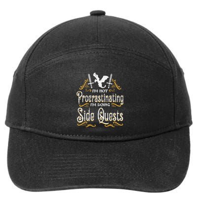 Rpg Gamer Not Procrastinating Side Quest 7-Panel Snapback Hat
