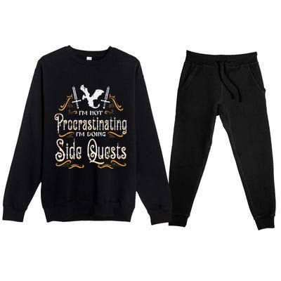 Rpg Gamer Not Procrastinating Side Quest Premium Crewneck Sweatsuit Set