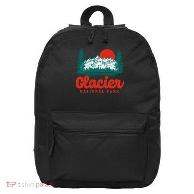 Retro Glacier National Park 80's Mountain 16 in Basic Backpack