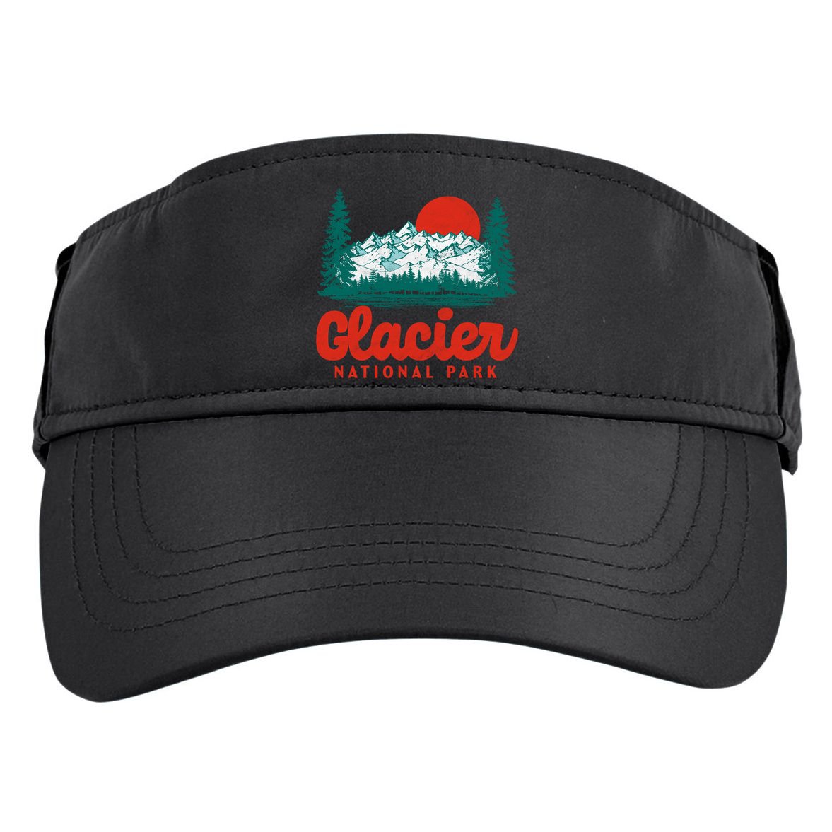 Retro Glacier National Park 80S Mountain Graphic Gift Adult Drive Performance Visor
