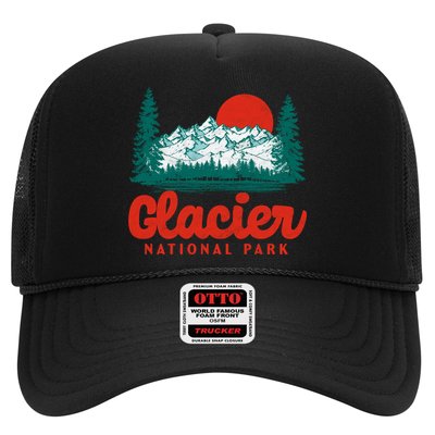 Retro Glacier National Park 80S Mountain Graphic Gift Trucker Hat
