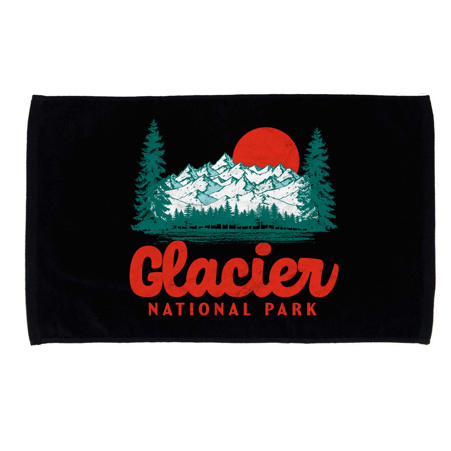 Retro Glacier National Park 80S Mountain Graphic Gift Microfiber Hand Towel