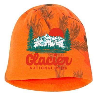 Retro Glacier National Park 80S Mountain Graphic Gift Kati - Camo Knit Beanie