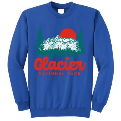 Retro Glacier National Park 80S Mountain Graphic Gift Sweatshirt