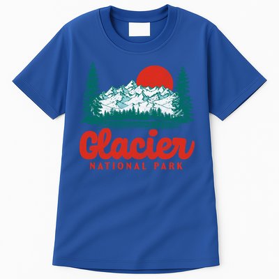 Retro Glacier National Park 80S Mountain Graphic Gift Tall T-Shirt