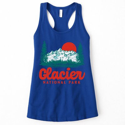 Retro Glacier National Park 80S Mountain Graphic Gift Womens Tank Top