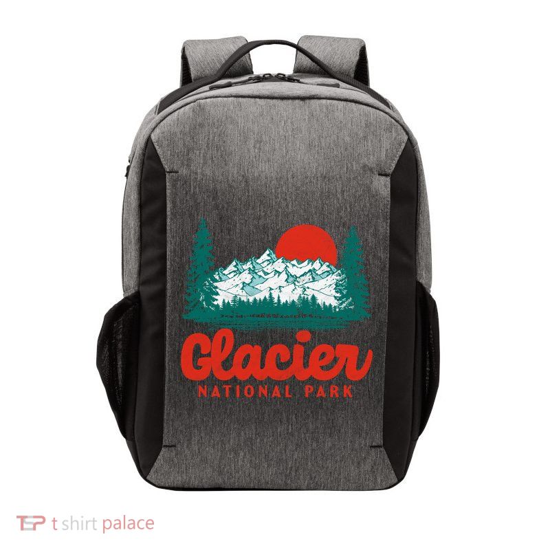 Retro Glacier National Park 80S Mountain Graphic Gift Vector Backpack