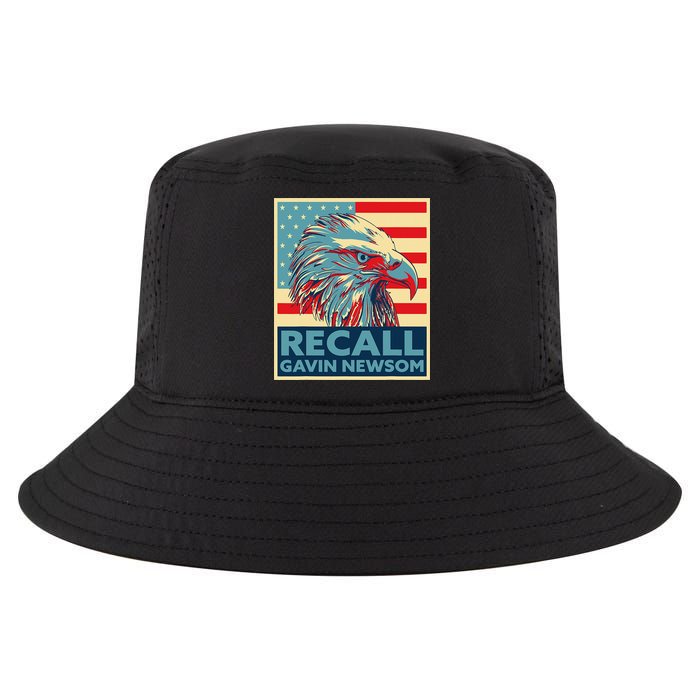 Recall Gavin Newsom 4th of July US American Flag Eagle Cool Comfort Performance Bucket Hat