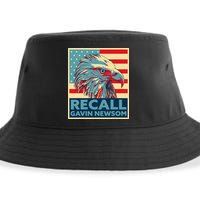 Recall Gavin Newsom 4th of July US American Flag Eagle Sustainable Bucket Hat