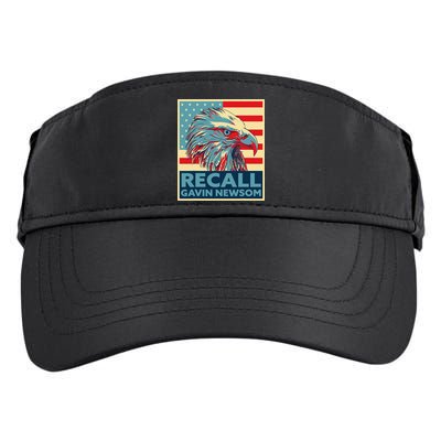 Recall Gavin Newsom 4th of July US American Flag Eagle Adult Drive Performance Visor