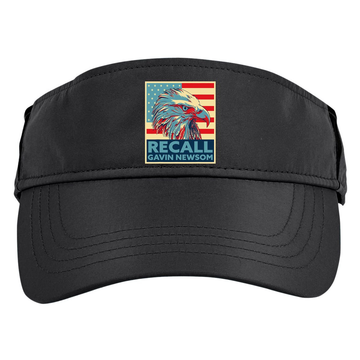 Recall Gavin Newsom 4th of July US American Flag Eagle Adult Drive Performance Visor