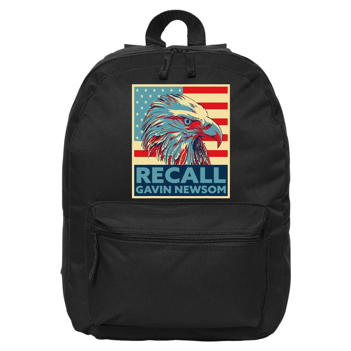 Recall Gavin Newsom 4th of July US American Flag Eagle 16 in Basic Backpack