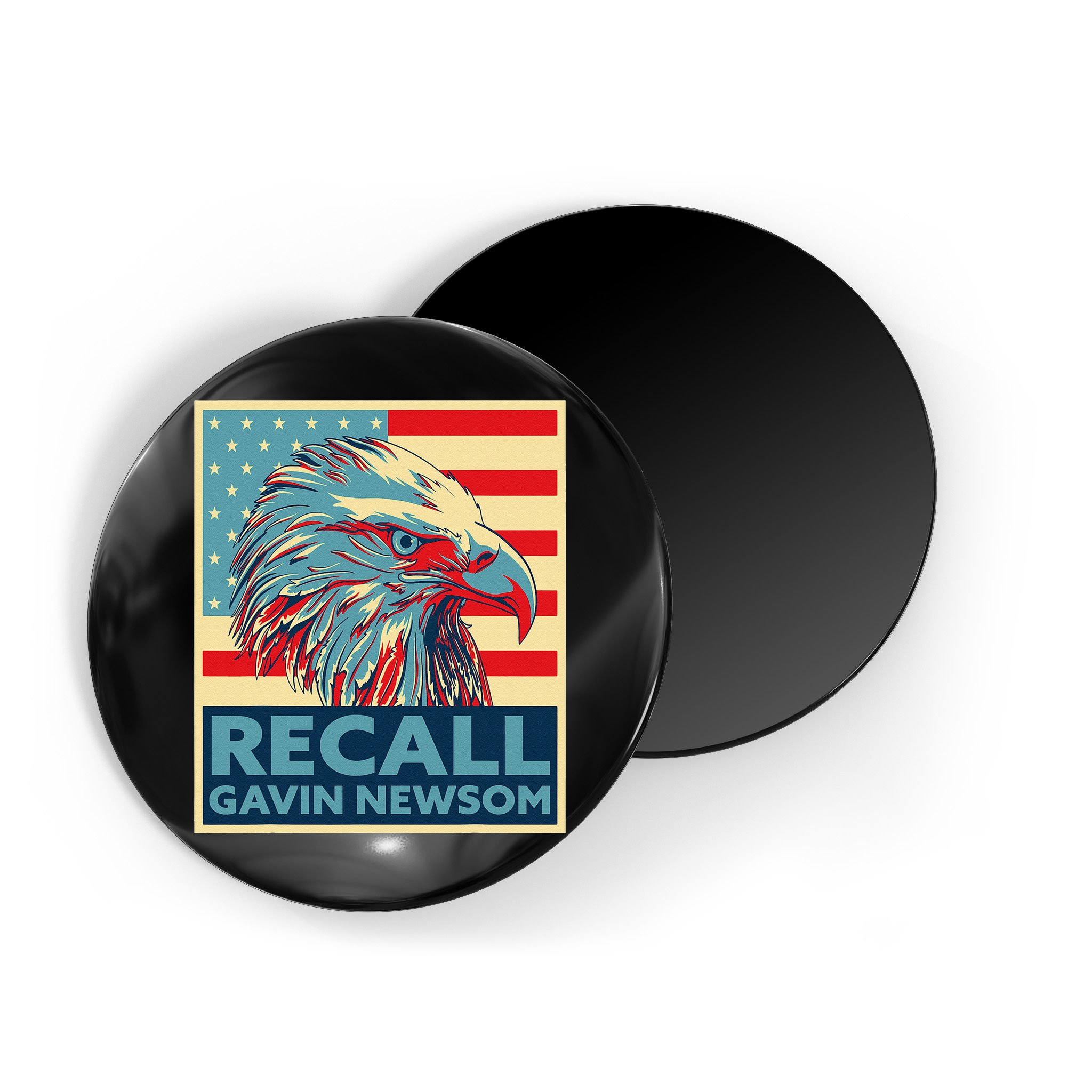 Recall Gavin Newsom 4th of July US American Flag Eagle Magnet
