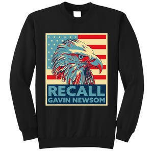 Recall Gavin Newsom 4th of July US American Flag Eagle Tall Sweatshirt