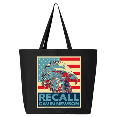 Recall Gavin Newsom 4th of July US American Flag Eagle 25L Jumbo Tote