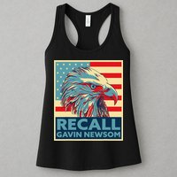 Recall Gavin Newsom 4th of July US American Flag Eagle Womens Tank Top
