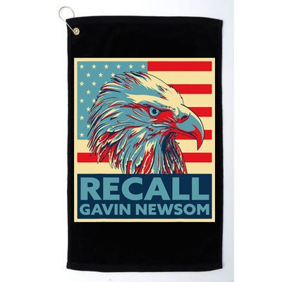 Recall Gavin Newsom 4th of July US American Flag Eagle Golf Towel