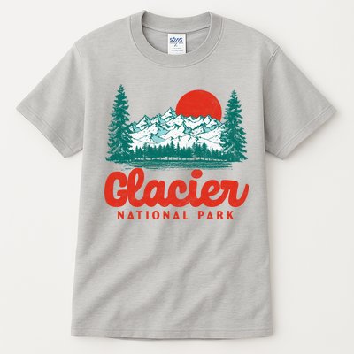Retro Glacier National Park 80's Mountain Tall T-Shirt