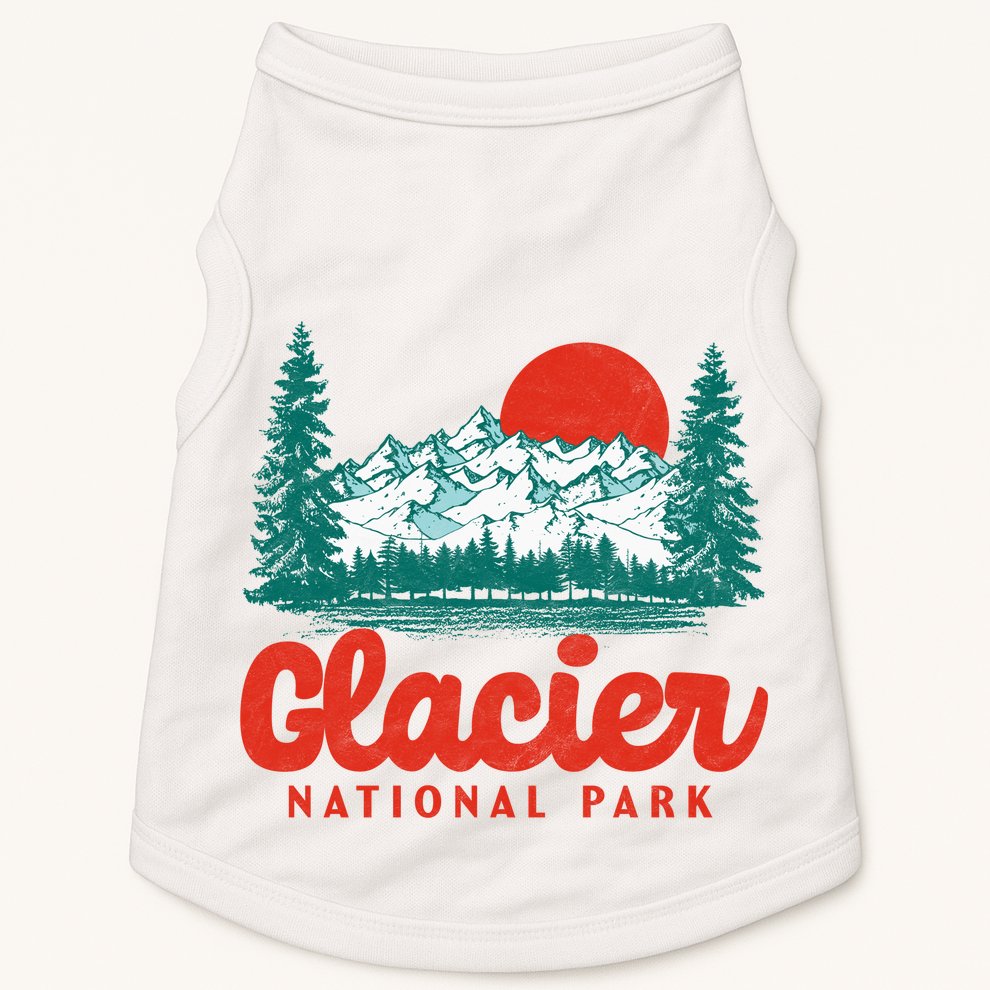 Retro Glacier National Park 80's Mountain Doggie Tank