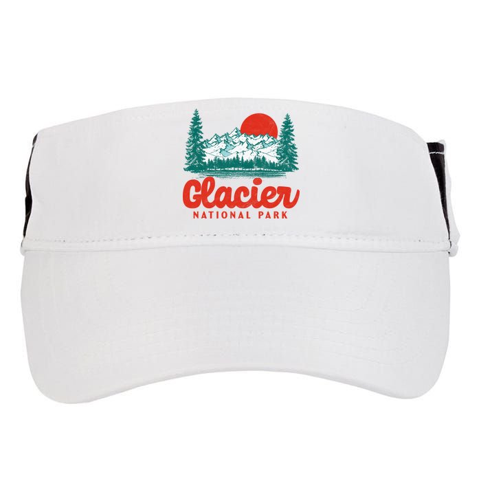 Retro Glacier National Park 80's Mountain Adult Drive Performance Visor