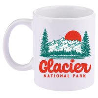 Retro Glacier National Park 80's Mountain 11oz C Handle Ceramic Mug