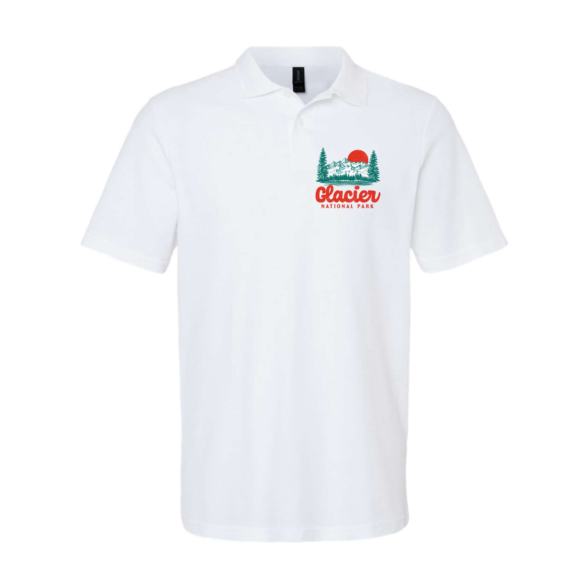 Retro Glacier National Park 80's Mountain Polo