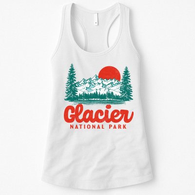 Retro Glacier National Park 80's Mountain Womens Tank Top