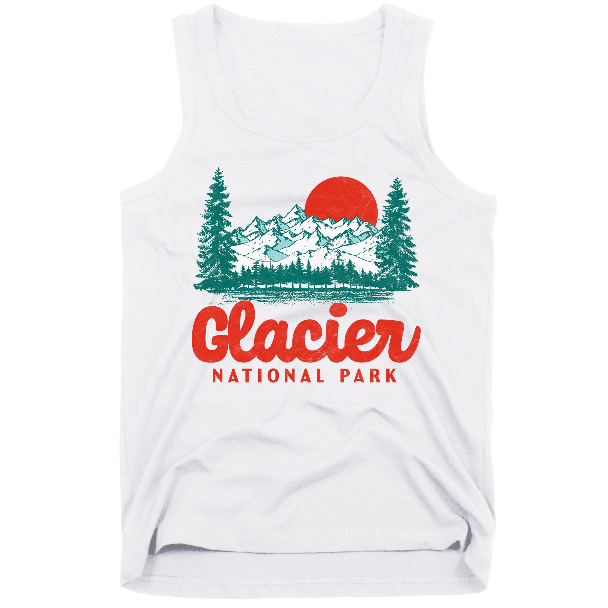 Retro Glacier National Park 80's Mountain Tank Top