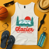 Retro Glacier National Park 80's Mountain Tank Top