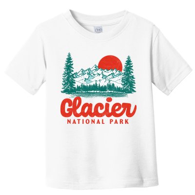 Retro Glacier National Park 80's Mountain Toddler T-Shirt