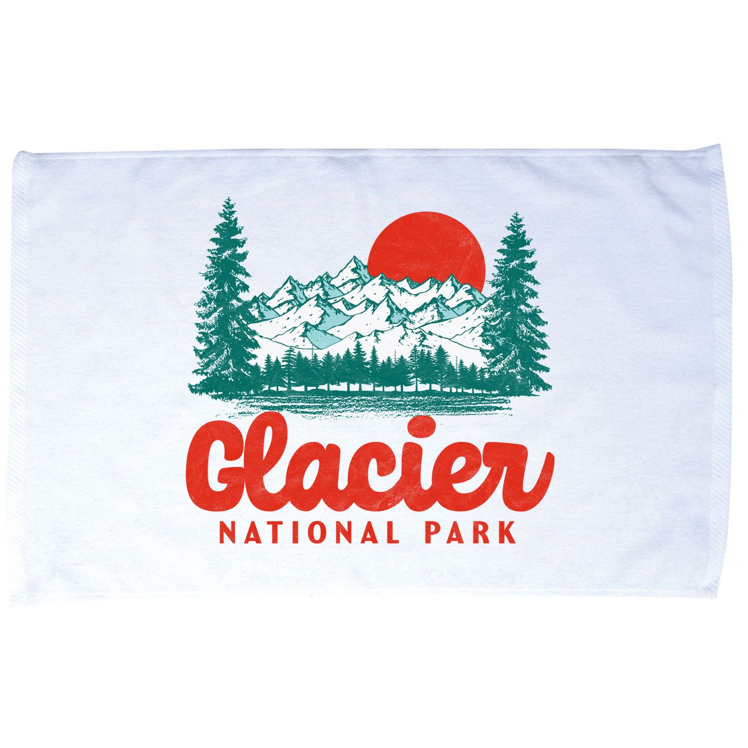 Retro Glacier National Park 80's Mountain Microfiber Hand Towel