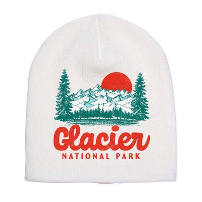 Retro Glacier National Park 80's Mountain Short Acrylic Beanie