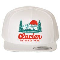 Retro Glacier National Park 80's Mountain Wool Snapback Cap