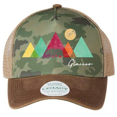 Retro Glacier National Park Montana Legacy Tie Dye Trucker Hat