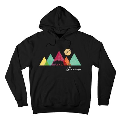 Retro Glacier National Park Montana Hoodie