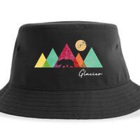 Retro Glacier National Park Montana Sustainable Bucket Hat