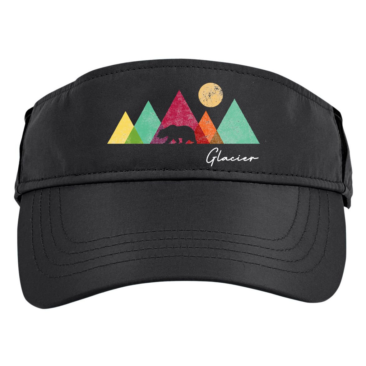 Retro Glacier National Park Montana Adult Drive Performance Visor