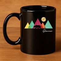 Retro Glacier National Park Montana 11oz C Handle Ceramic Mug