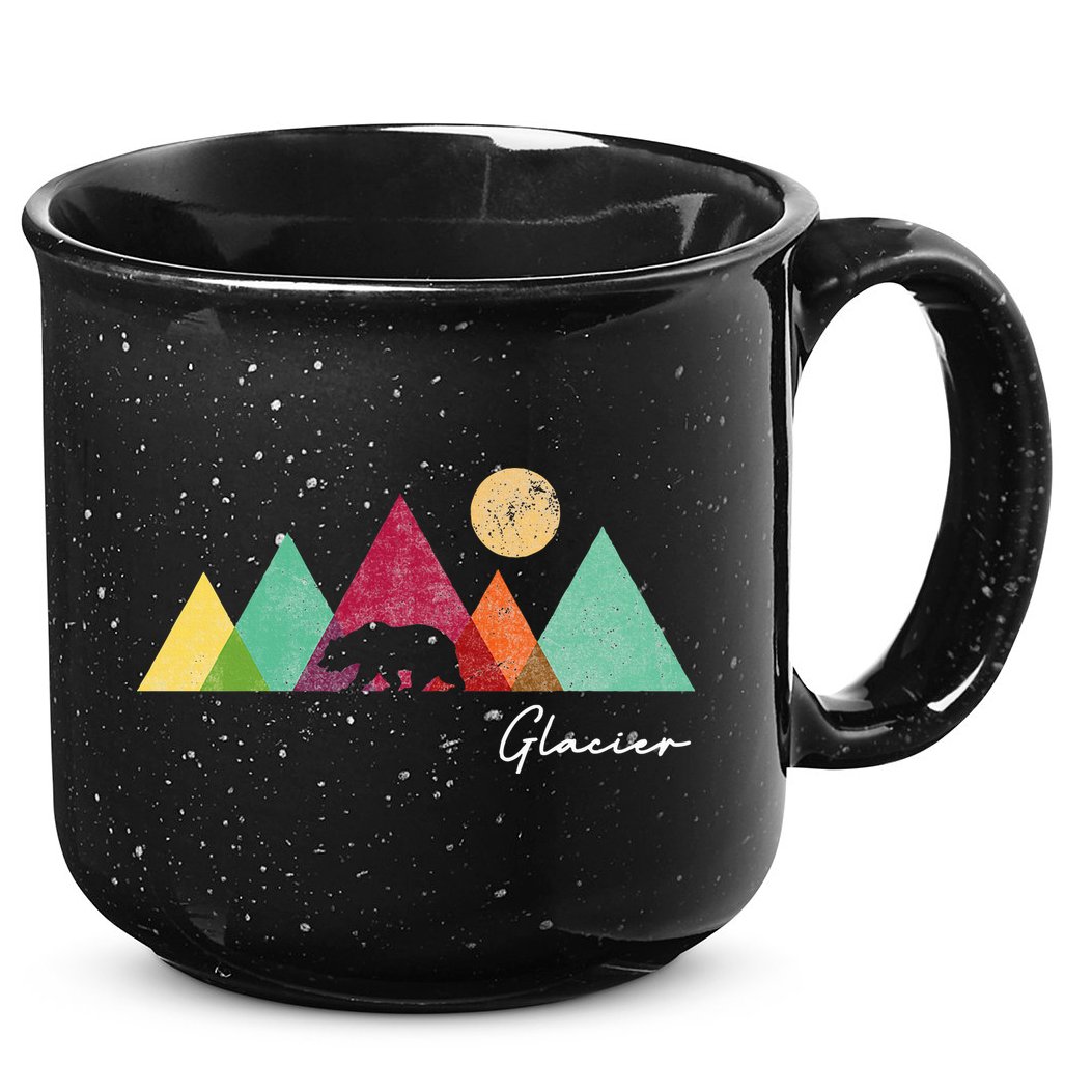 Retro Glacier National Park Montana 15oz Campfire Ceramic Mug