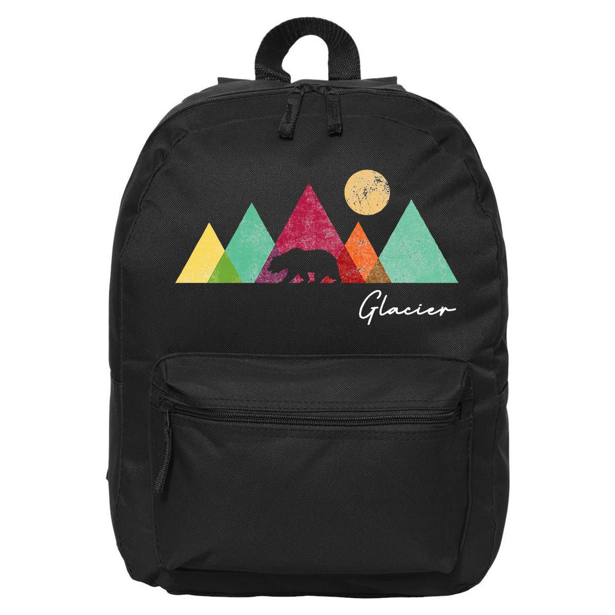 Retro Glacier National Park Montana 16 in Basic Backpack